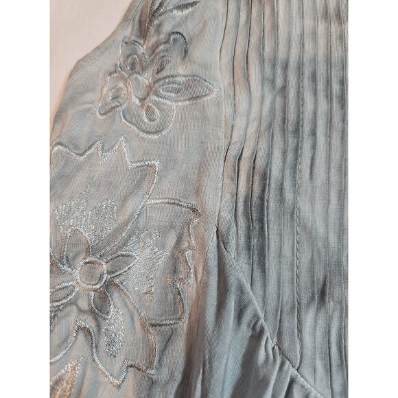 Pol Womens Gray mineral wash tunic sleeveless floral embroidery Size S - Picture 9 of 15